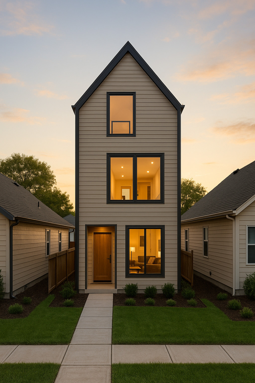 Domy szkieletowe na wąską działkę